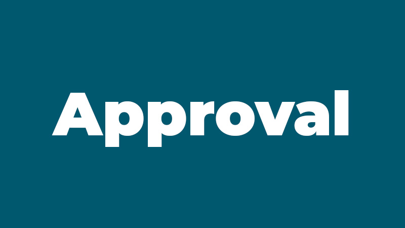 Graphic that reads "Approval"