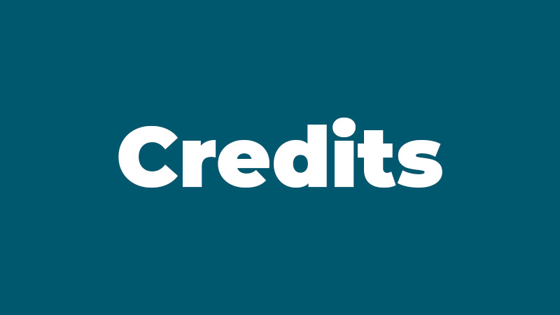Graphic that reads "Credits"