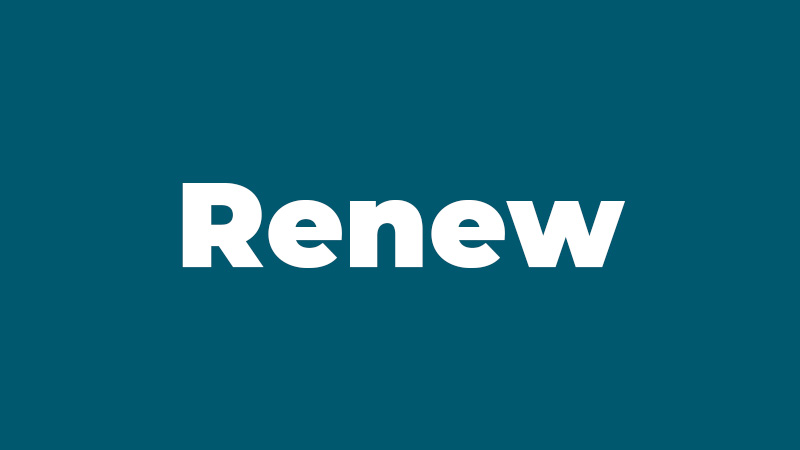 Graphic that reads "Renew"