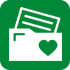 Icon of envelope with heart stamp