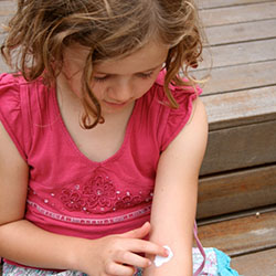 A child with eczema on her arm.