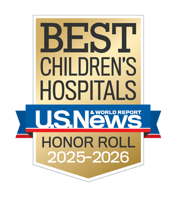 U.S. News & World Report's Best Children's Hospitals Honor Roll 2025-2026 badge
