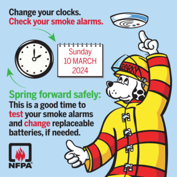 Spring forward reminder graphic