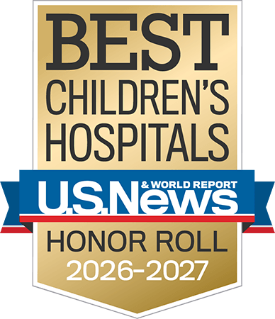 U.S. News & World Report's Best Children's Hospitals Honor Roll 2026-2027 badge