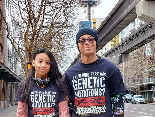 In March 2020, Maleea (on left) and her brother Malachi started infusion treatments at Seattle Children’s every other week for a rare genetic condition, CLN2.