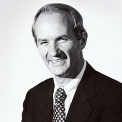 A black and white photo of a man