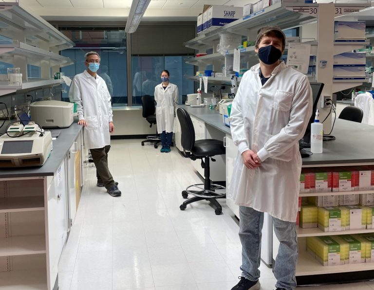 Pictured from left to right: Yu Chen, Malika Hale and Christopher Thouvenel of the Rawlings lab at Seattle Children’s Research Institute.