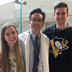 Kaitlyn and Ryan Wyckoff travel from their hometown of Wasilla, Alaska, to Seattle Children’s so Dr. Sihoun Hahn (center) can monitor and treat them for Wilson disease — a rare genetic disorder.