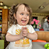 A young girl laughing