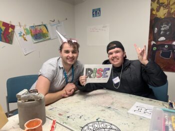 students sitting at a table