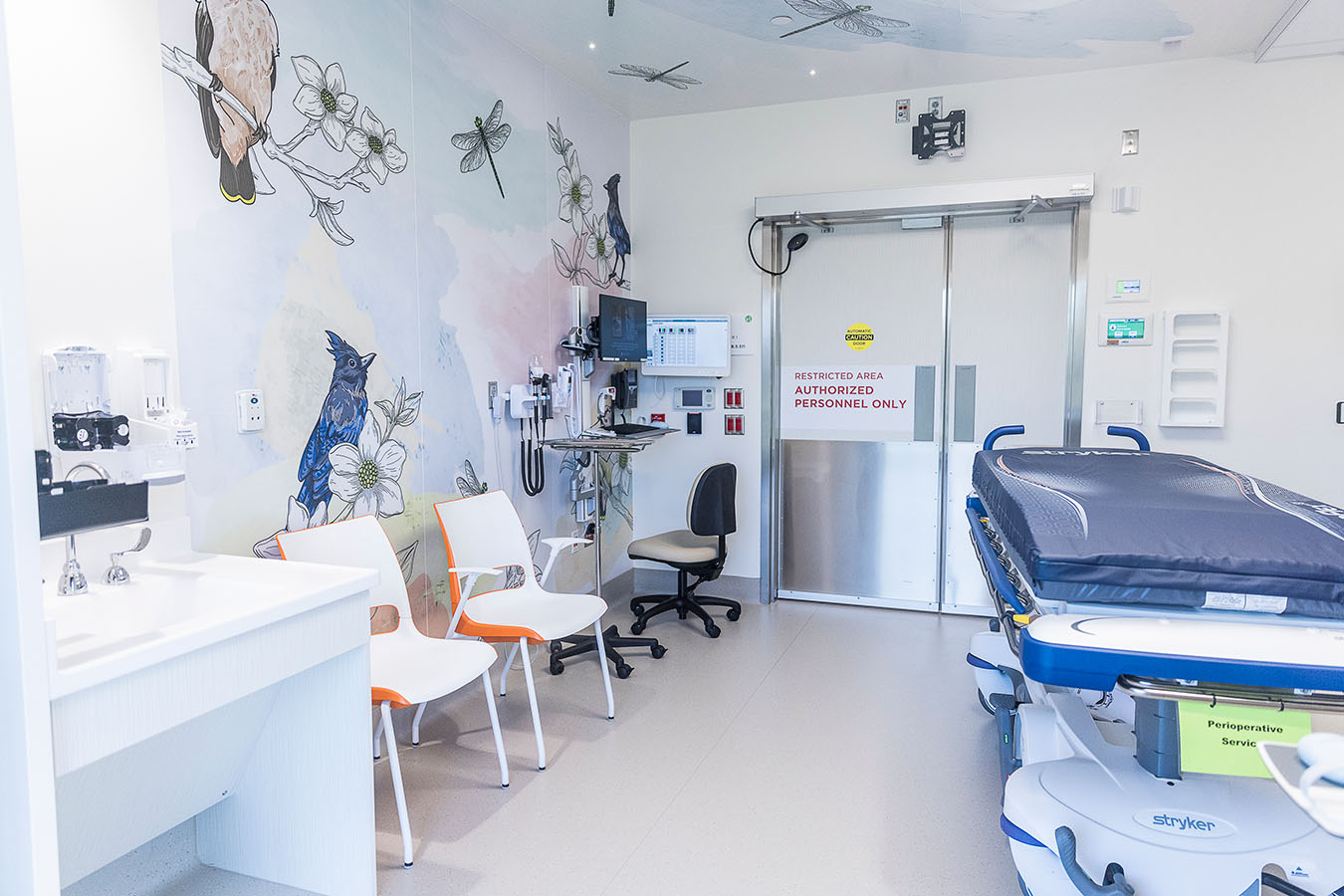 Forest B's induction room allows parents to stay with their child longer before a surgery.