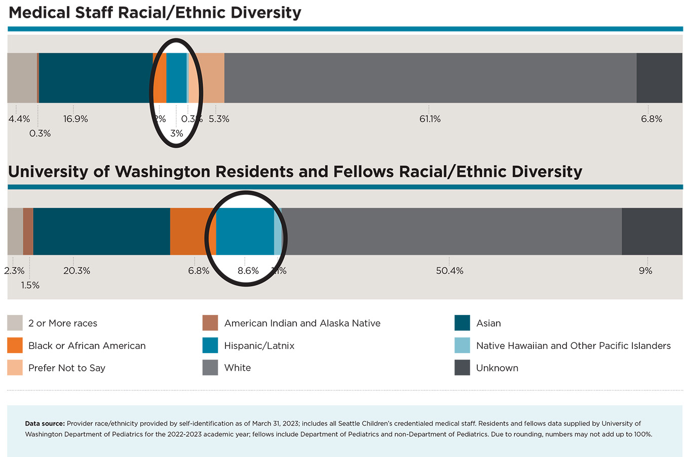 Medical Staff and UW Residents/Fellows Racial/Ethnic Diversity