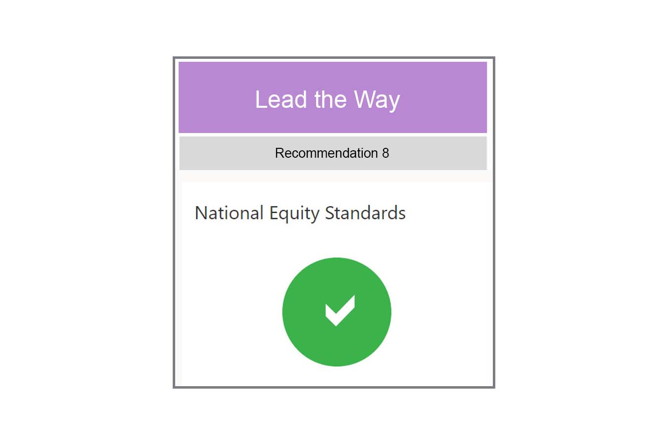 Lead the way recommendation 8 graphic