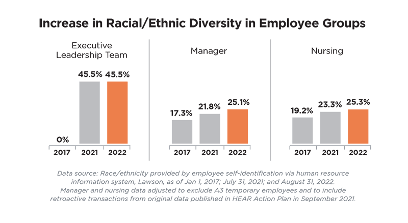Increase racial diversity in employee groups graphic