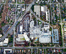 Aerial view of Seattle Children's main campus in Laurelhurst