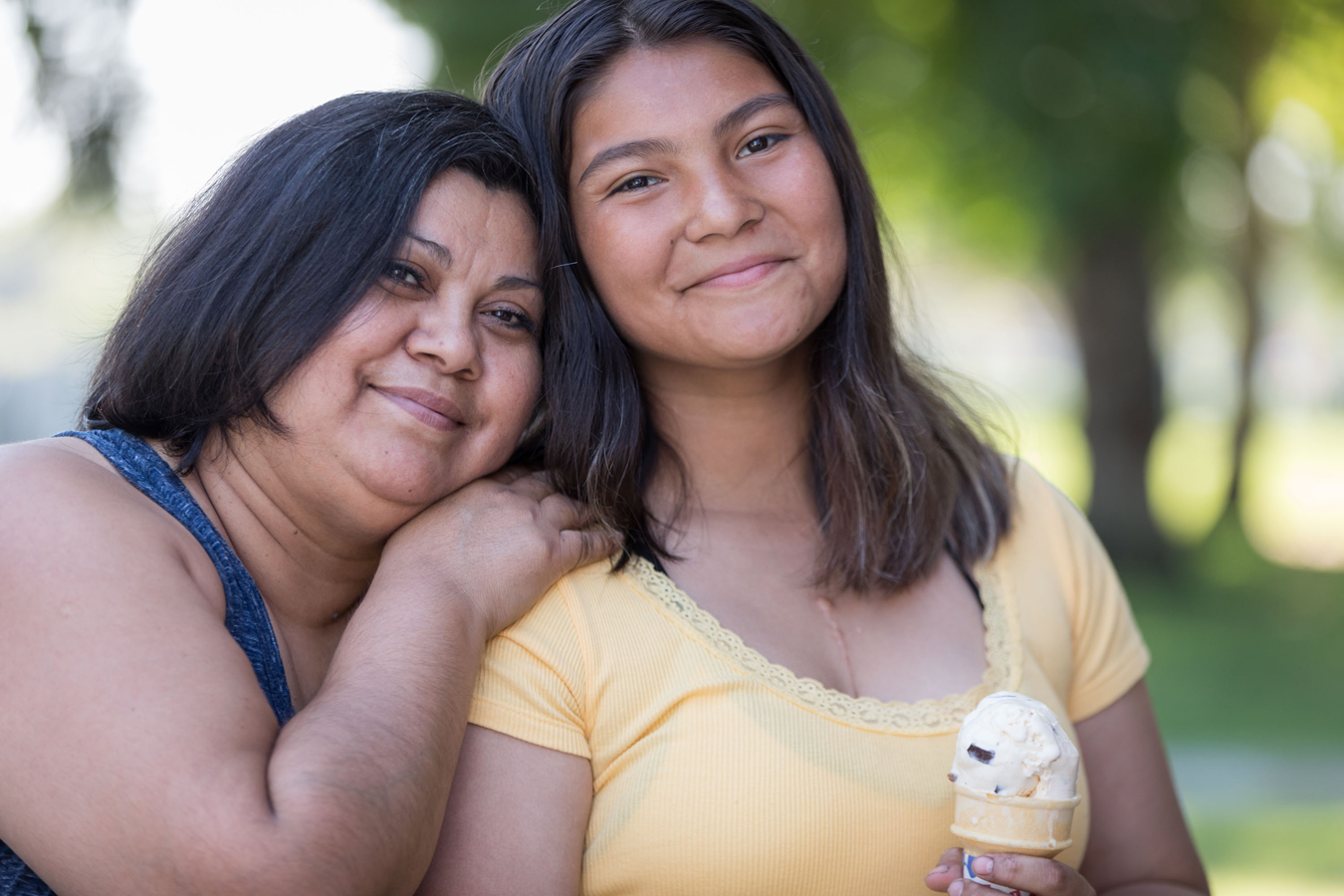 Shanae, a patient treated for a congenital heart defect at Seattle Children's, with her mother