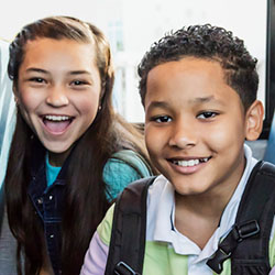Children on a school bus