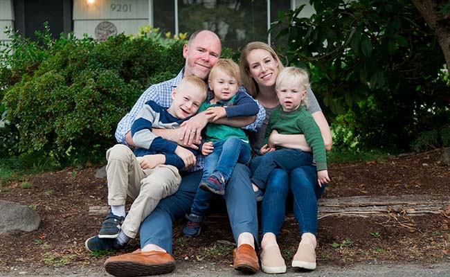 A family poses for a picture