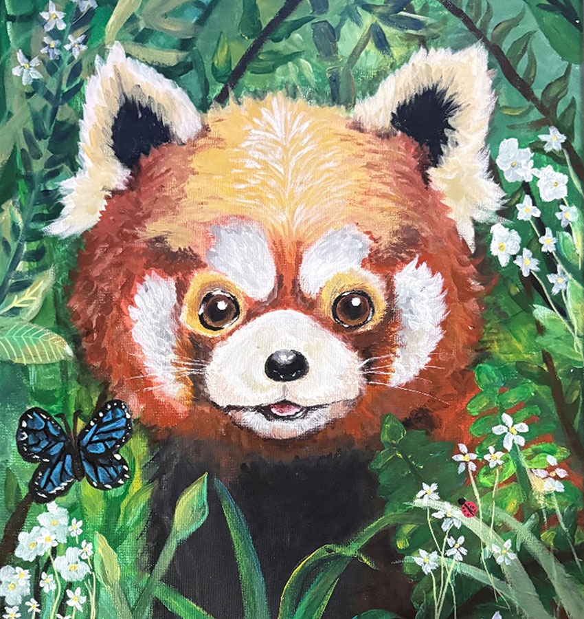 Red Panda Stuffie Painting