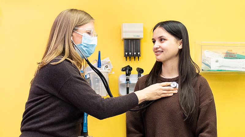 Seattle Children's provider talking to a patient