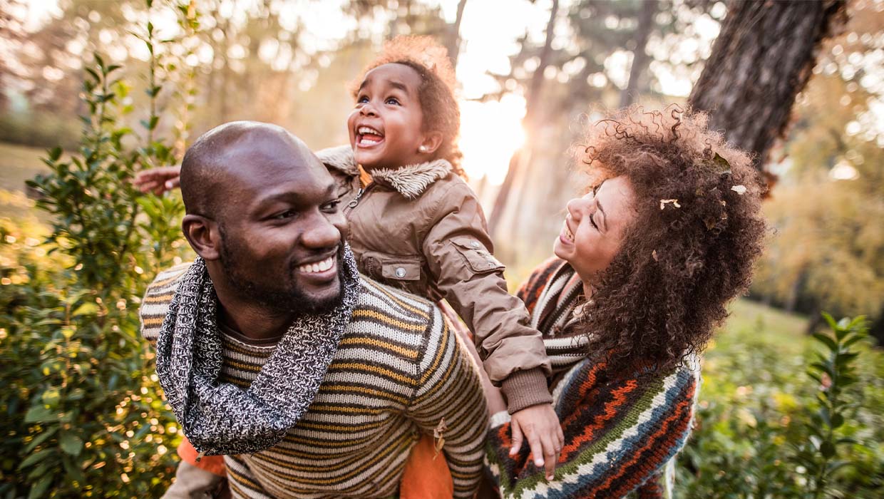 A family on a walk