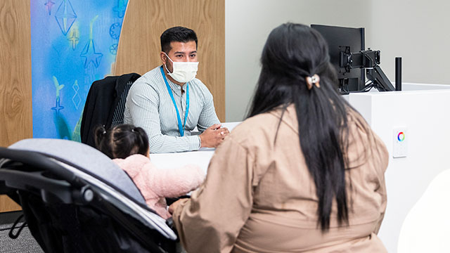 A Seattle Children's provider talking to a patient