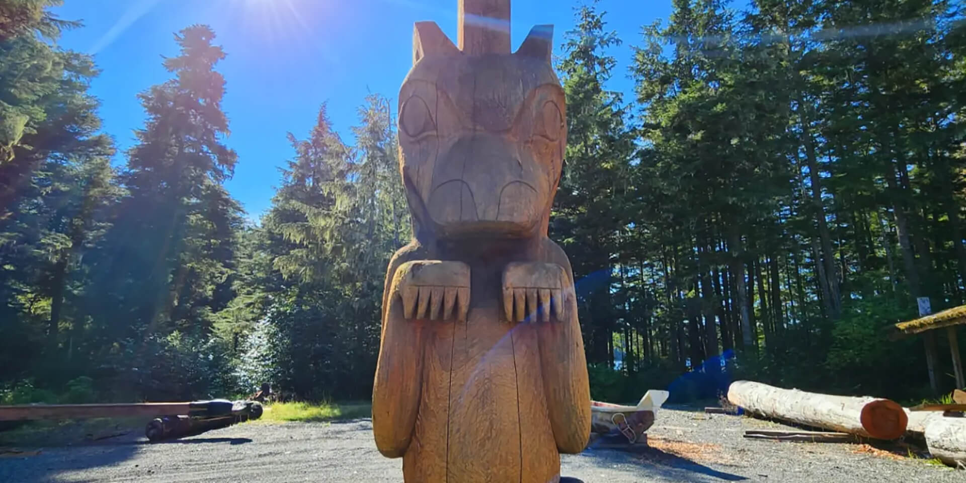 Detail of an Alaska Native totem pole