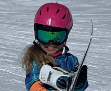 Anna skiing