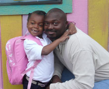 Saleea and Dad at kindergarten