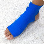 foot wrapped in ace bandage
