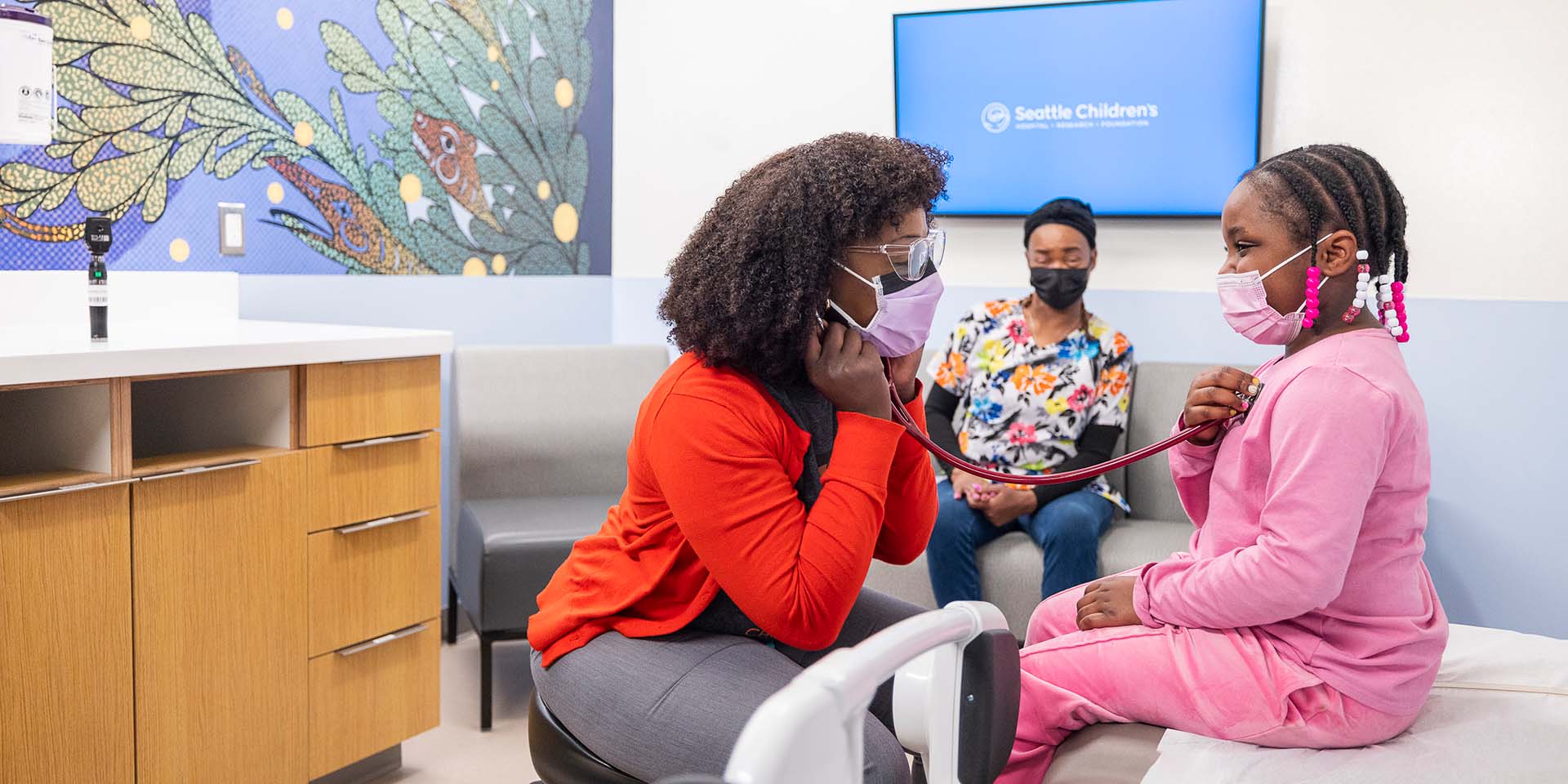 A girl is examined at Seattle Children's