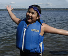 Kiddo wearing a life jacket