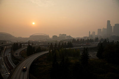 A view of South Seattle with poor air quality