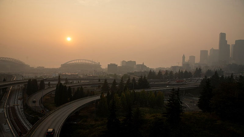 A view of South Seattle with poor air quality