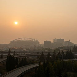 A view of South Seattle with poor air quality