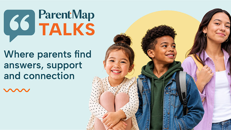A flyer for the ParentMap Talks series