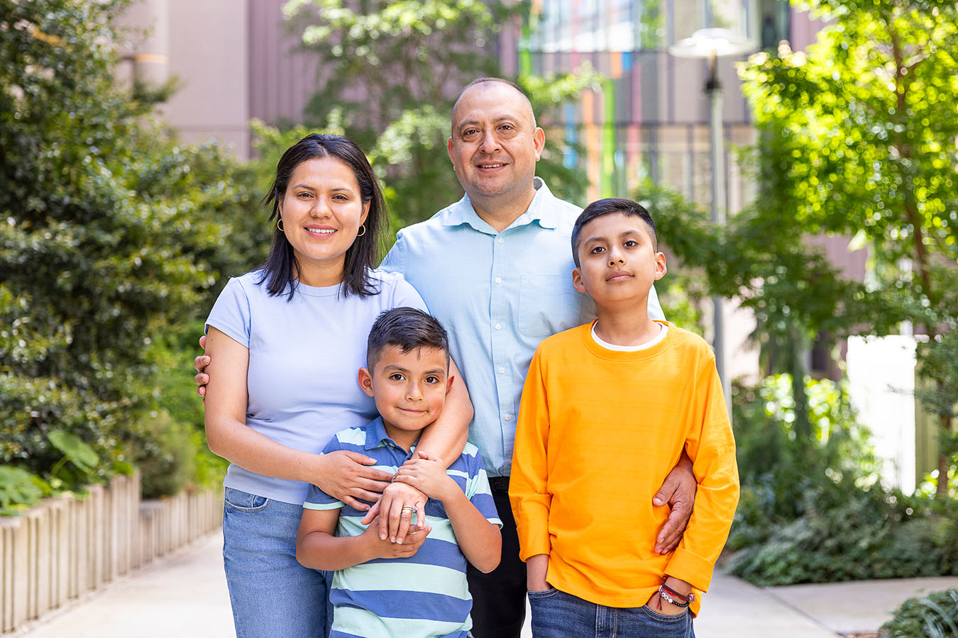 A mother, father and two sons