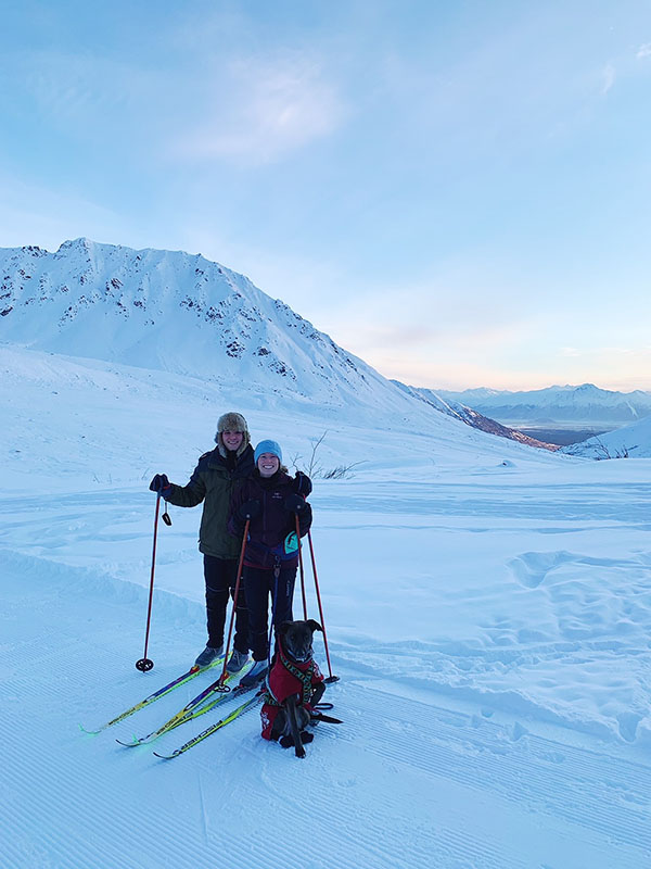 Residents skiing