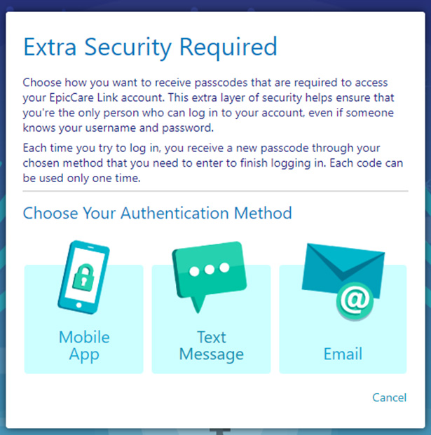 A screenshot showing the new EpicCare login screen
