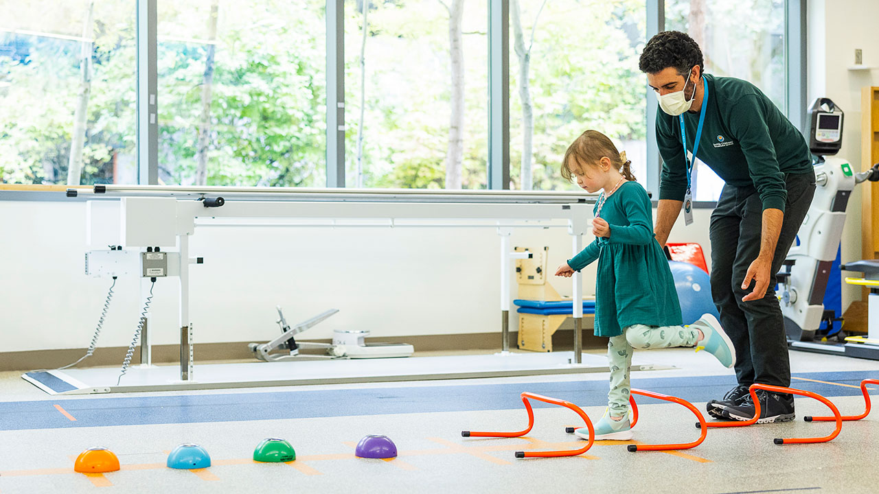 A girl in physical therapy