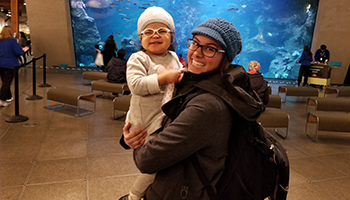 Melissa and Ellie at the Seattle Aquarium