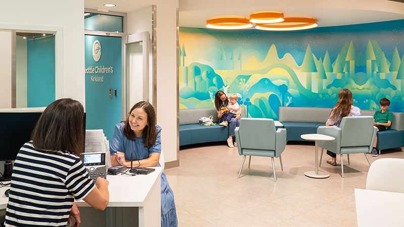 The lobby at Seattle Children's Kirkland Orthopedics