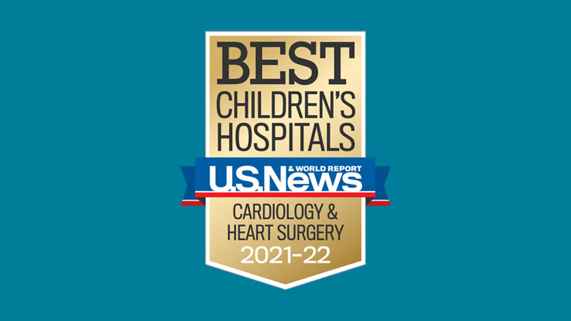 U.S. News and World Report Best Children's Hospitals Badge, Cardiology and Heart Surgery, 2021-2022