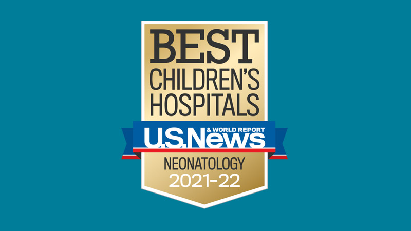 U.S. News and World Report Best Children's Hospitals Badge, Neonatology, 2021-2022
