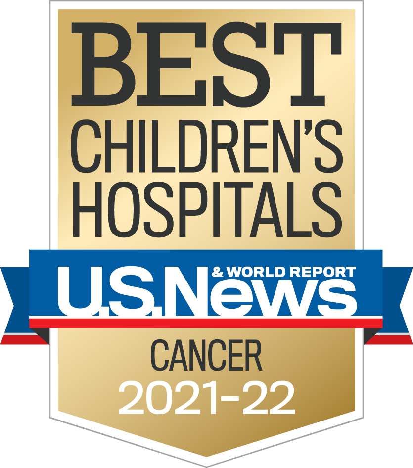 U.S. News and World Report Best Children's Hospitals Badge: Cancer, 2021-2022