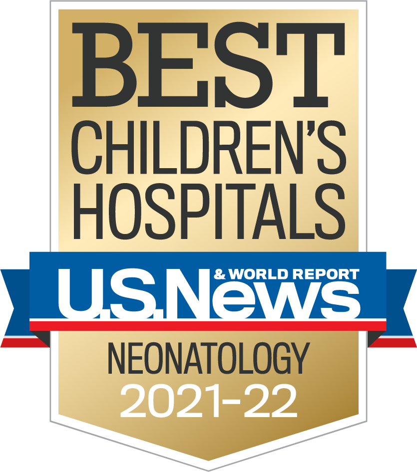 U.S. News and World Report Best Children's Hospitals Badge, Neonatology, 2021-2022