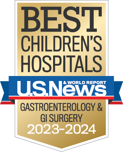 U.S. News and World Report Best Children's Hospitals Badge, Gastroenterology and GI Surgery, 2023-2024