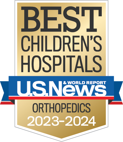 U.S. News and World Report Best Children's Hospitals Badge, Orthopedics, 2023-2024