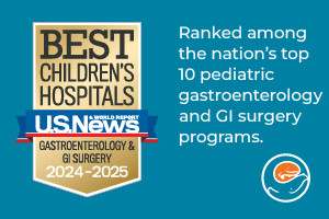 US News & World Report Best Children's Hospitals for gastroenterology and GI surgery graphic