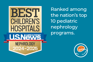 US News & World Report Best Children's Hospitals for nephrology graphic